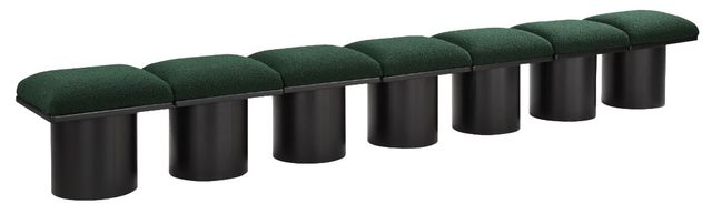 Meridian Furniture Pavilion 7-Piece Green/Black 126" Modular Bench Set-0