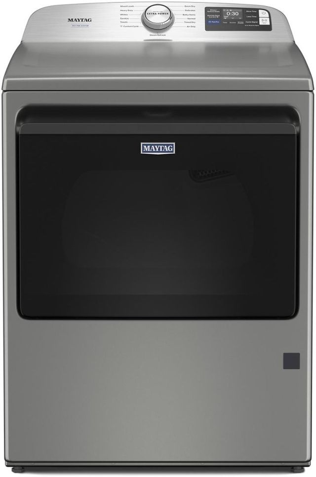 Maytag® 7.4 Cu. Ft. Classic Silver Pet Pro Gas Dryer with Extra Power and Sanitize Cycle-0