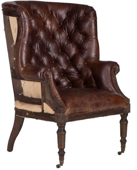 Home Trends & Design Grosvenor Welsh Vintage Cigar/Walnut Accent Chair-0