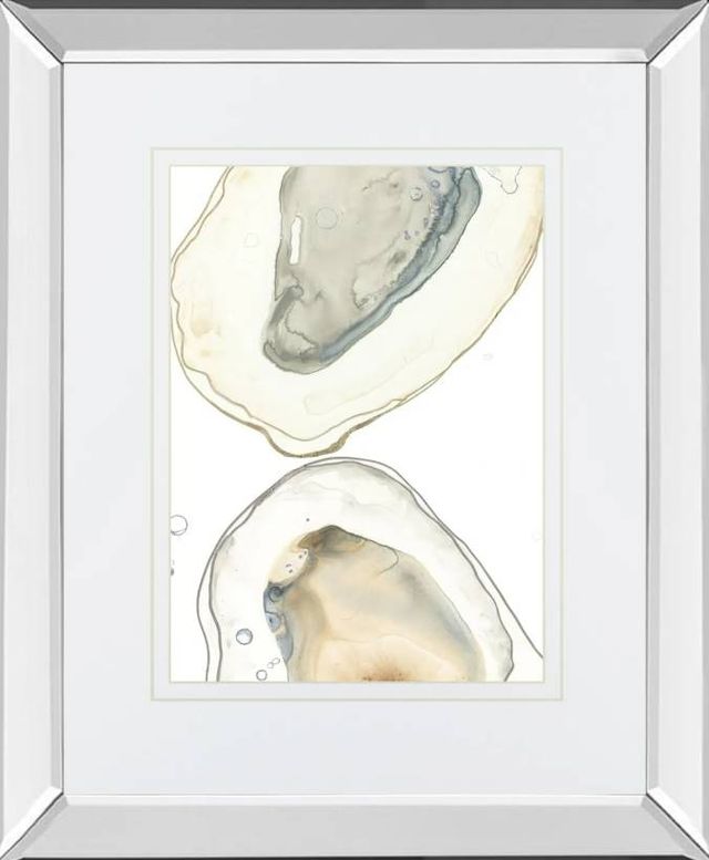 Classy Art Ocean Oysters II by June Erica Vess Mirrored Frame Wall Art-0