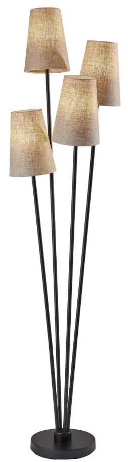 Adesso® Wentworth Black Floor Lamp-0