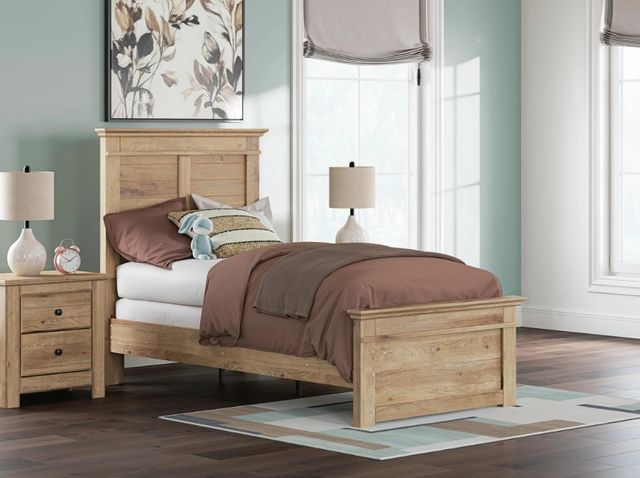 Signature Design by Ashley® Makidern Tan Twin Panel Bed-1