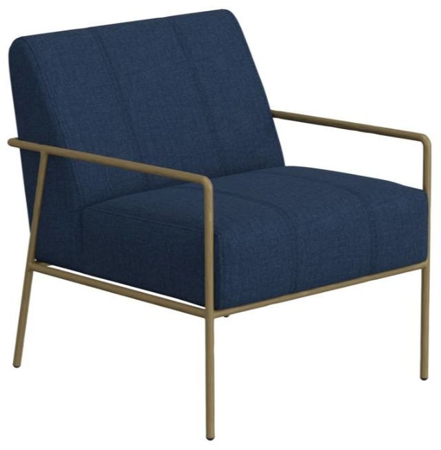International Furniture Direct Aragon Dark Blue/Blacksmithing Gold/ Arm Chair-0