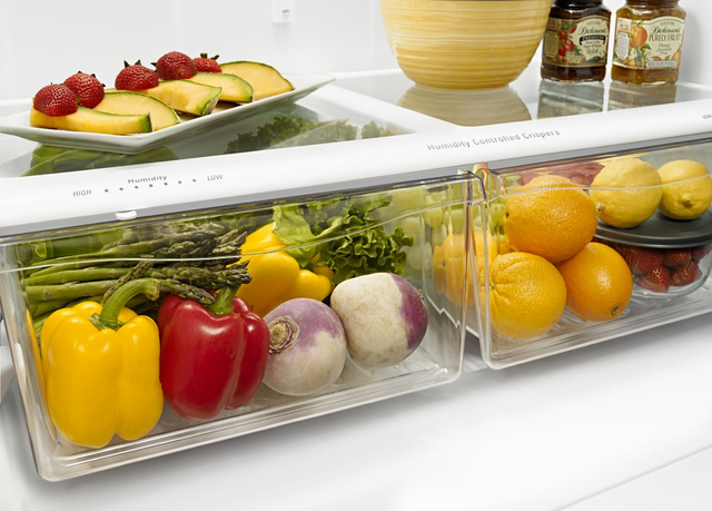 Amana® 33 in. 22.1 Cu. Ft. Stainless Steel Bottom Freezer Refrigerator-7
