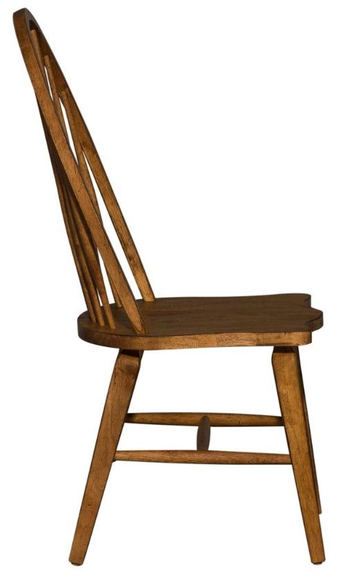 Liberty Furniture Hearthstone Ridge Tobacco Windsor Back Side Chair-3