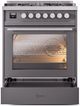 Ilve® Professional Plus II Series 30" Graphite Matte Pro Style Dual Fuel Range-4