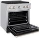 ZLINE 30" Satin Stainless Steel Pro Style Gas Range with Black Matte Door-4