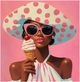 Classy Living Adventurous Ice Cream on Pink Wall Art-0