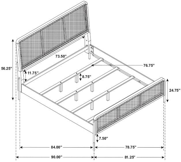 Coaster® Arini Black/Natural Eastern King Bed Panel Bed-3