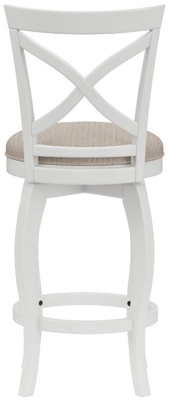 HH2 Home Ellendale White Swivel Counter Stool-3