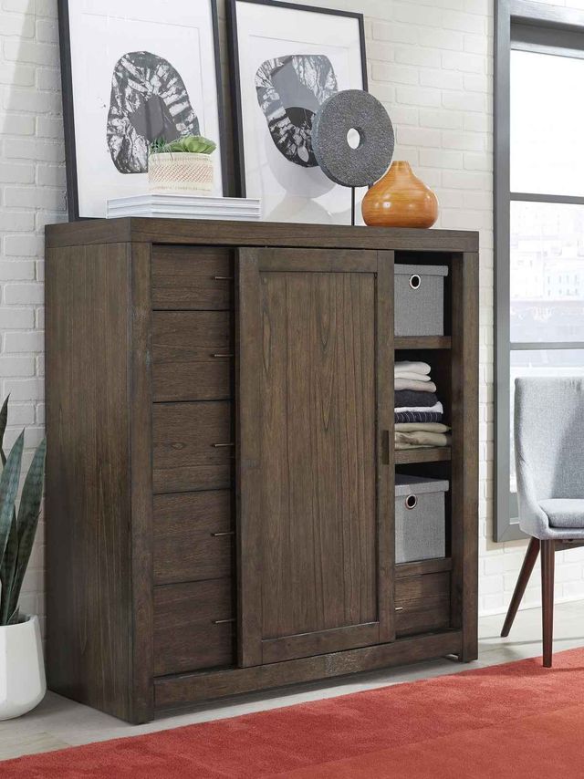 aspenhome® Modern Loft Brownstone Sliding Door Chest-1