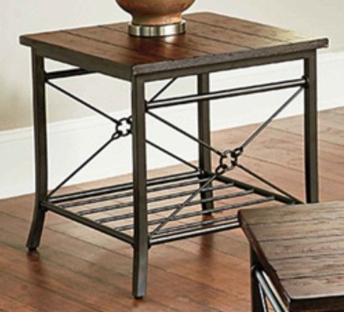 American Wholesale Furniture Ainsley 3-Piece Dark Pewter/Rustic Brown Table Set-1