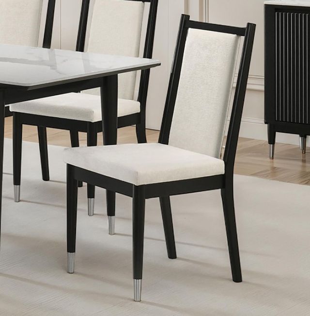 Furniture of America® Maidstone 2-Piece Black/White Side Chair-2