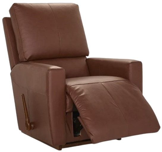 La-Z-Boy® Kells Chestnut Leather Manual Rocking Recliner-3