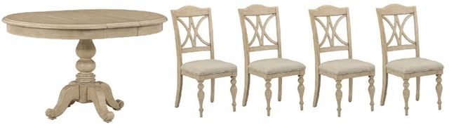 Liberty Furniture Summer House 5-Piece Sand Dune Pedestal Dining Set-0