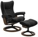 Stressless® by Ekornes® Customizable Wing Small Manual Reclliner and Ottoman with Signature Base-0