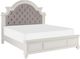 Homelegance® Baylesford Antique White/Gray King Upholstered Panel Bed-0
