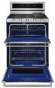 KitchenAid® 30" Stainless Steel Double Oven Freestanding Gas Range-2