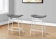 Monarch Specialties Inc. 2-Piece Grey/White 24" Upholstered Counter Height Stools Set-1