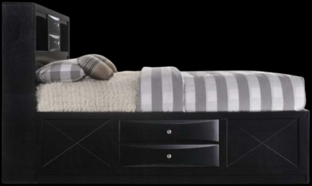 ACME Furniture Ireland Black Full Bookcase Bed with Storage-2