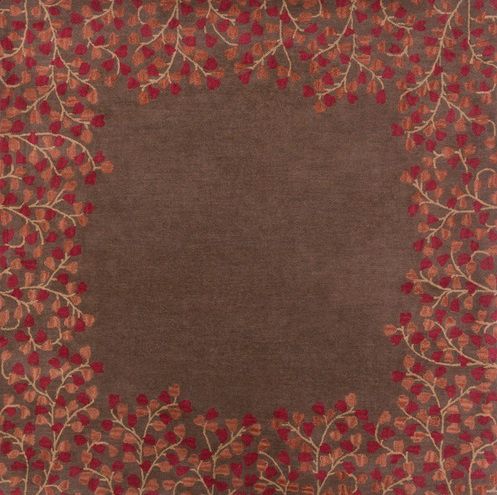 Surya Athena Burgundy/Brown Floral 5'x8' Area Rug-2