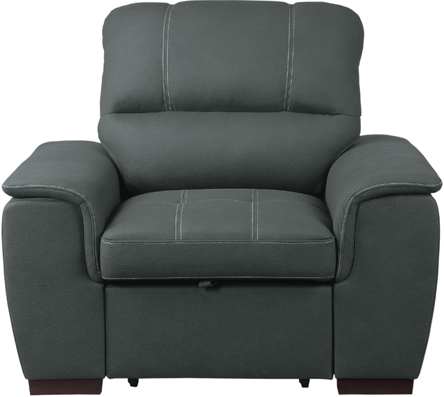 Mazin Furniture Andes Gray Chair With Pull Out Ottoman-0