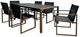 Furniture of America® Oswego 8-Piece Black/Natural Metal/Wooden Outdoor Dining Set-0