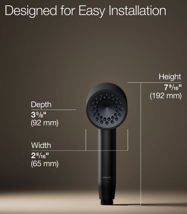 KOHLER® Statement® Matte Black 1.75 GPM Iconic Single-Function Handshower-3