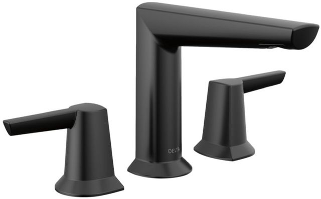 Delta Galeon® Matte Black 2-Handle Widespread Bathroom Faucet with Drain-0