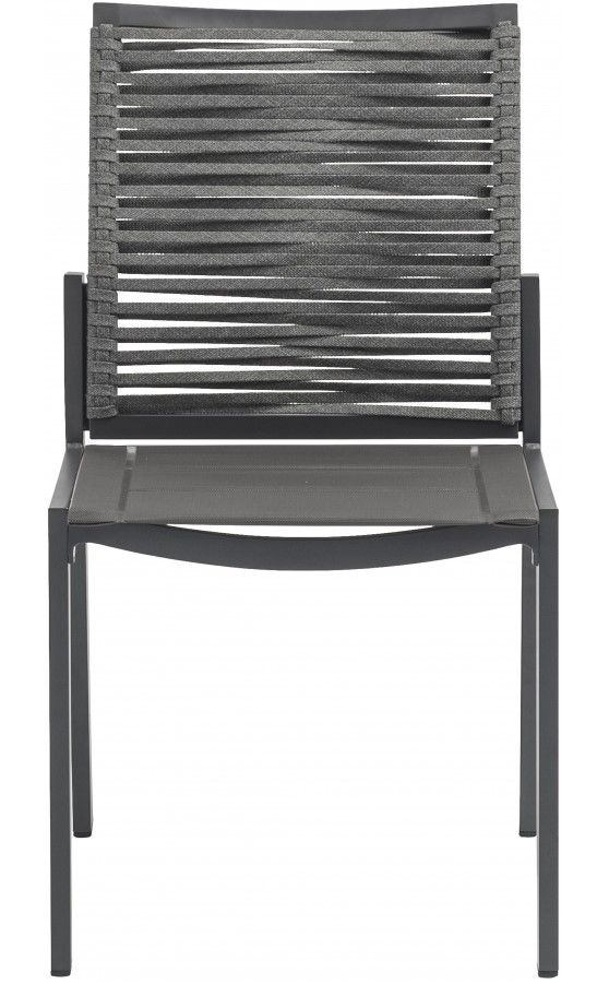 Meridian Furniture Maldives 2-Piece Grey Aluminum 35" Outdoor Patio Dining Side Chair Set-1