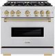 ZLINE Classic Autograph Edition 36" Stainless Steel Pro Style Dual Fuel Range with Champagne Bronze Accents-0