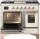 Ilve® Majestic III 40" Antique White Pro Style Dual Fuel Natural Gas Range with Triple Glass Door and Copper Trim-2