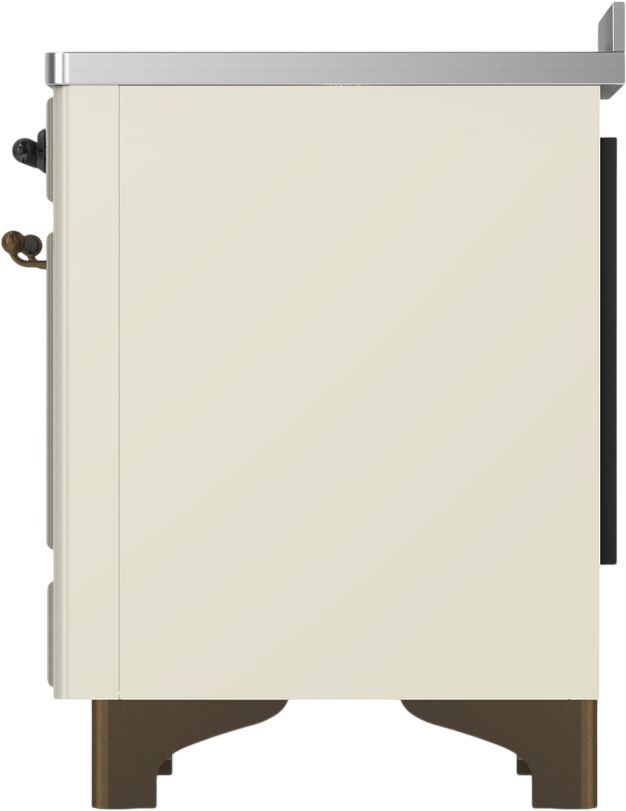 Ilve® Majestic III 48" Antique White Pro Style Induction Range with 6 Elements and Burnished Trim-3