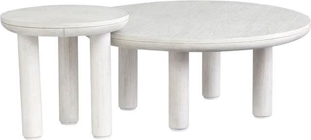 Magnussen Home® Sunset Cove 2-Piece Moonlight Pearl Nesting Cocktail Tables Set with Casters-1