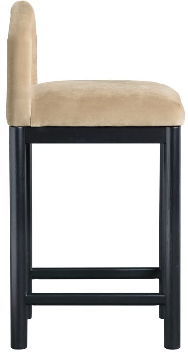 Meridian Furniture Conrad Beige Velvet Upholstered Counter Stool-3