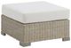 Elements International Ollie Tan/White Cream Olefin and Rattan Outdoor Ottoman-0