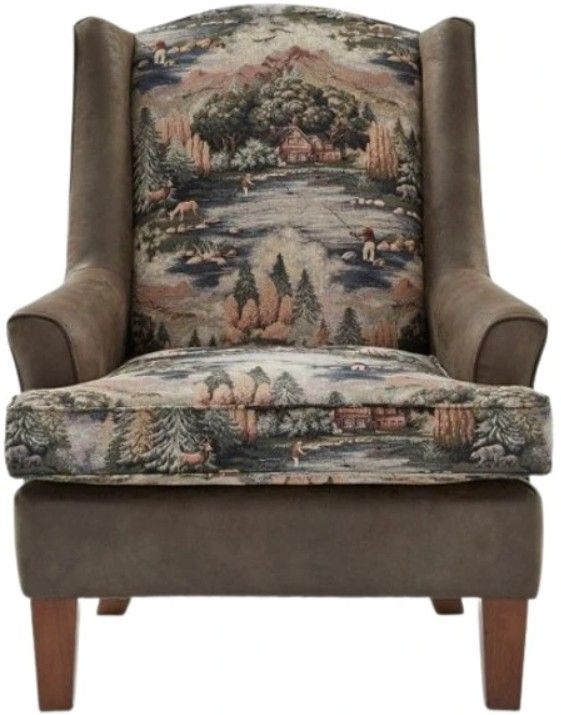 Best® Home Furnishings Customizable Field & Stream Home Andrea Wing Back Chair with Dark Walnut Legs-1