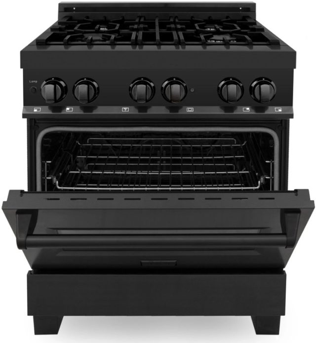 ZLINE 30" Black Stainless Steel Pro Style Dual Fuel Range-2
