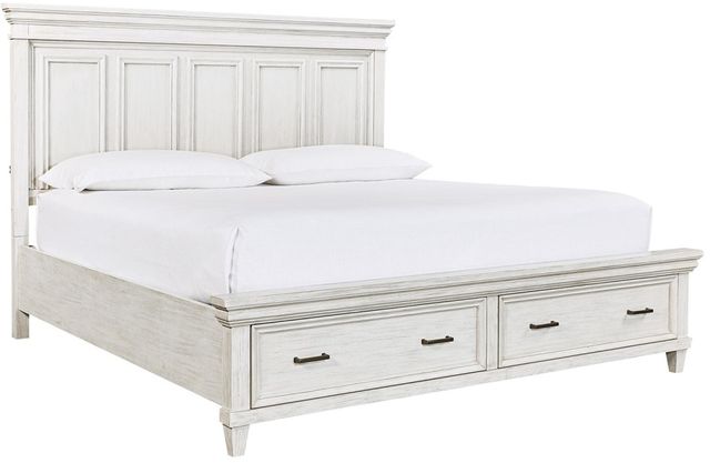 aspenhome® Caraway Aged Ivory Queen Panel Storage Bed-0