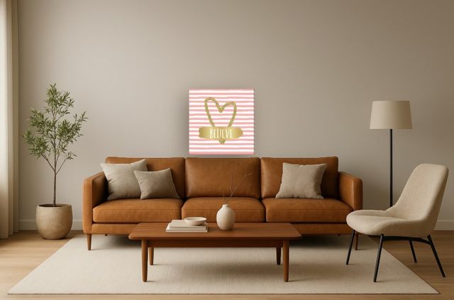 Classy Living Piece Believe in Gold Heart Whimsy Wall Art-1