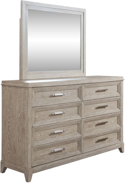 Liberty Furniture Belmar 3-Piece Silver Champagne/Washed Taupe Queen Panel Bedroom Set-3