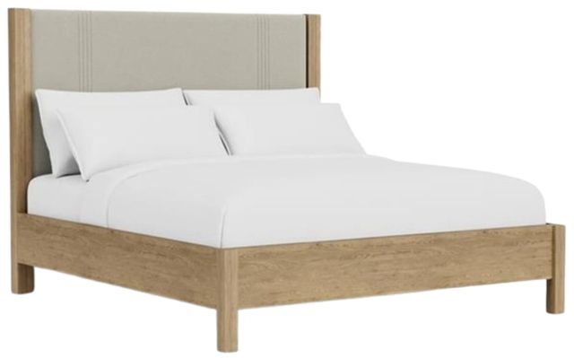Riverside Furniture Davie Pale Oak King Upholstered Panel Bed-0