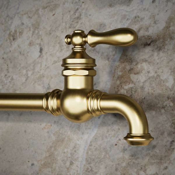 KOHLER® Artifacts® Vibrant Brushed Moderne Brass Wall-Mount Pot Filler-2