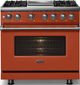 Viking® 5 Series 36" Spiced Cider Pro Style Dual Fuel (LP) Range with Polished Chrome Trim-2