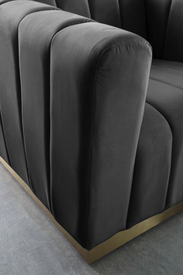 Meridian Furniture Marlon Grey Velvet Chair-3