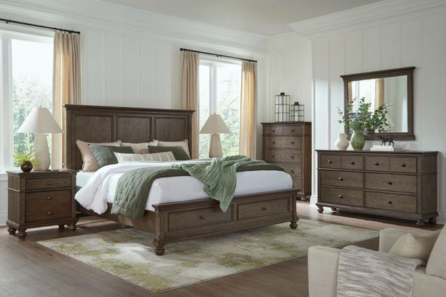 aspenhome® Oxford Cocoa Queen Panel Storage Bed-2