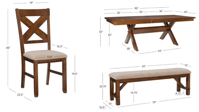 Powell® Kraven 6-Piece Beige/Dark Hazelnut Dining Set-2