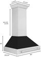 ZLINE 36" Fingerprint Resistant Stainless Steel Range Hood with Black Matte Shell-2