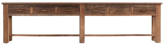 Classic Home Ezra Natural 6-Drawer Console Table-1