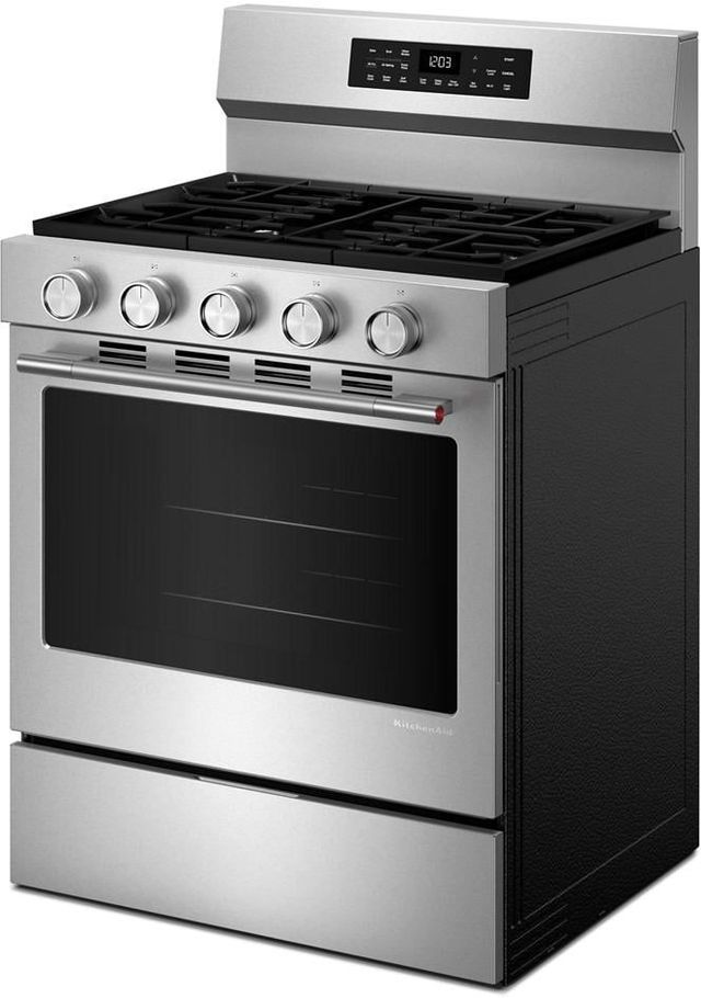 KitchenAid® 30''  PrintShield™ Stainless Finish Freestanding Gas Range with Convection Cooking Modes-2
